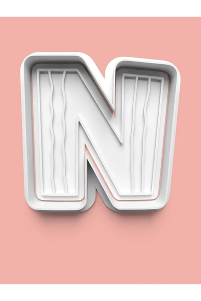 Desenli N Harfi Kurabiye Kalıbı Ve Şeker Hamuru Kalıbı ürün görseli