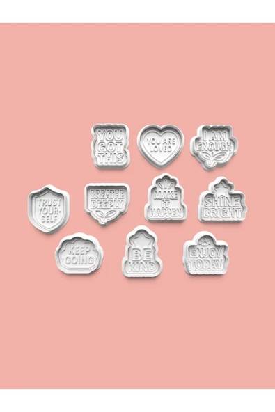 Sözler Kurabiye Kalıbı Ve Şeker Hamuru Kalıbı 10'lu Set ürün görseli