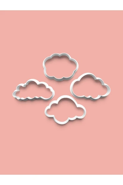 Bulut Basit Kesici Kurabiye Kalıbı Ve Şeker Hamuru Kalıbı 4'lü Set ürün görseli