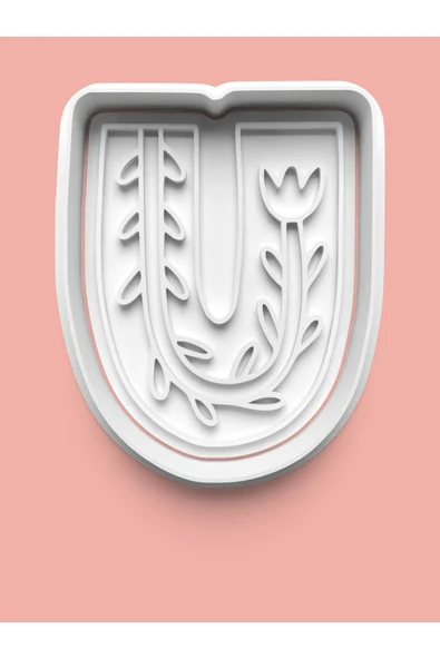 Desenli U Harfi Kurabiye Kalıbı Ve Şeker Hamuru Kalıbı ürün görseli