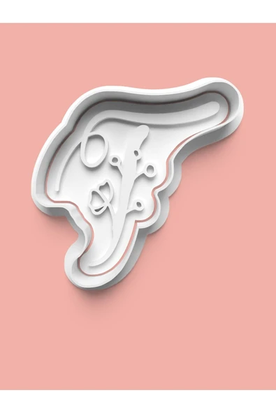 Çiçek Desenli T Harfi Kurabiye Kalıbı Ve Şeker Hamuru Kalıbı ürün görseli