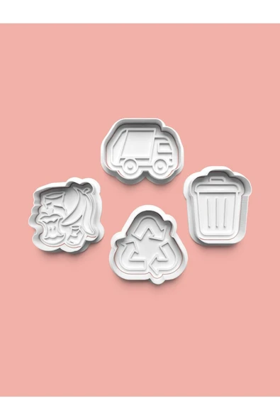 Çevre Temizliği Kurabiye Kalıbı Ve Şeker Hamuru Kalıbı 4'lü Set ürün görseli