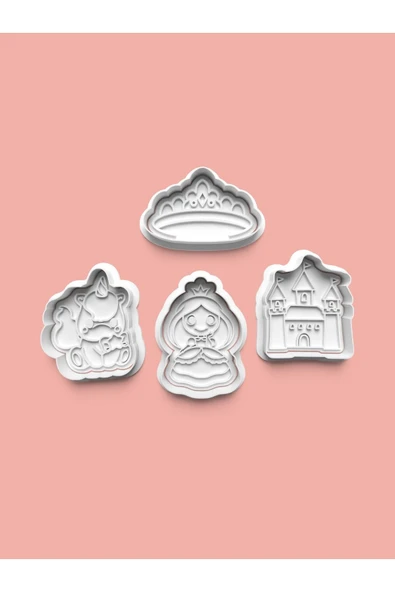 Prenses Kurabiye Kalıbı Ve Şeker Hamuru Kalıbı 4'lü Set ürün görseli
