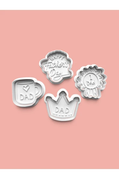 Babalar Günü Kurabiye Kalıbı Ve Şeker Hamuru Kalıbı 4'lü Set ürün görseli