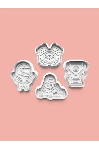 Go Kart Kurabiye Kalıbı Ve Şeker Hamuru Kalıbı 4'lü Set ürün görseli