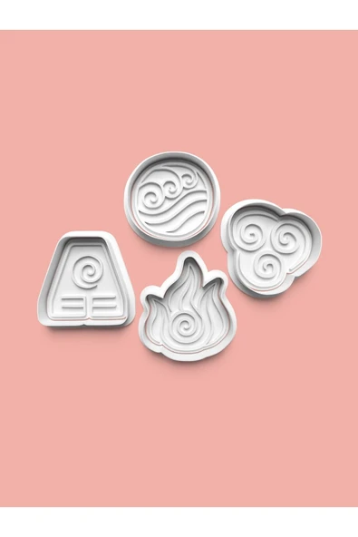 Dörtlü Element Kurabiye Kalıbı Ve Şeker Hamuru Kalıbı 4'lü Set ürün görseli
