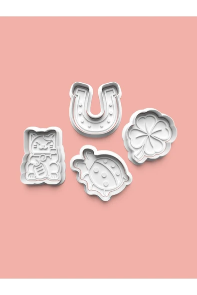 Şanslı Kurabiye Kalıbı Ve Şeker Hamuru Kalıbı 4'lü Set ürün görseli