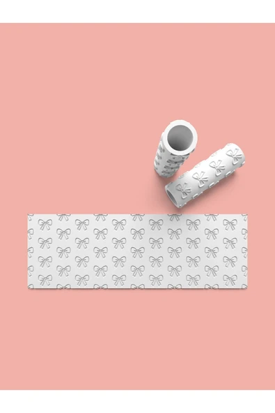 Hamur Seramik Polimer Kil Desen Verici Rulo Silindir 10 Cm Uzunluk 0857-3 ürün görseli