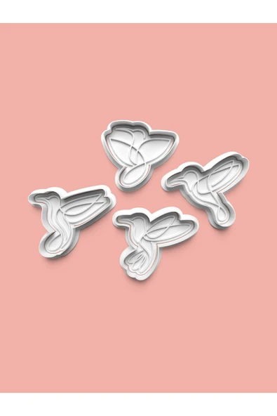 Kuş Kurabiye Kalıbı Ve Şeker Hamuru Kalıbı 4'lü Set ürün görseli