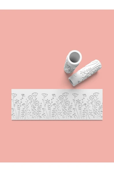 Hamur Seramik Polimer Kil Desen Verici Rulo Silindir 10 Cm Uzunluk 0882-7 ürün görseli