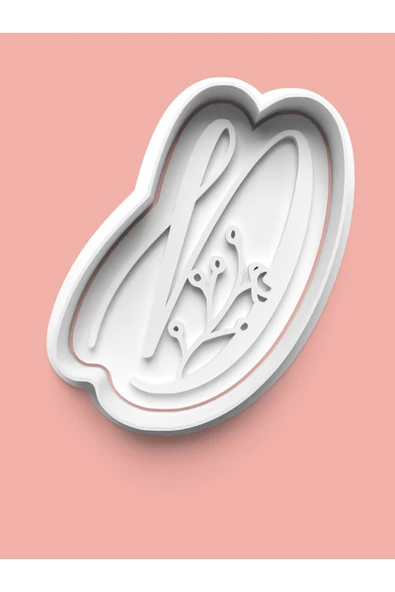 Çiçek Desenli D Harfi Kurabiye Kalıbı Ve Şeker Hamuru Kalıbı ürün görseli