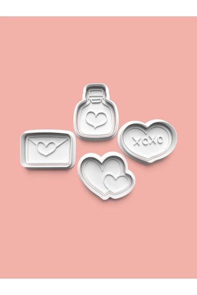 Sevgililer Günü Kurabiye Kalıbı Ve Şeker Hamuru Kalıbı 4'lü Set ürün görseli