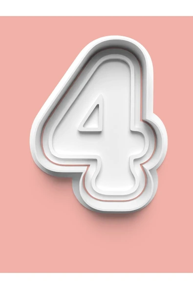 4 Numara Kurabiye Kalıbı Ve Şeker Hamuru Kalıbı - Dört Rakamı ürün görseli