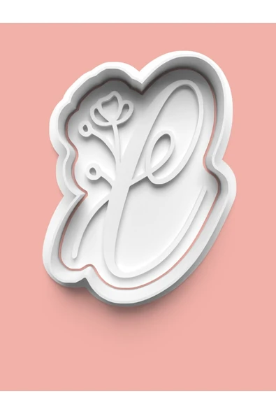 Çiçek Desenli C Harfi Kurabiye Kalıbı Ve Şeker Hamuru Kalıbı ürün görseli