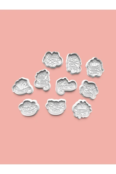 Anneler Günü Kurabiye Kalıbı Ve Şeker Hamuru Kalıbı 10'lu Set ürün görseli