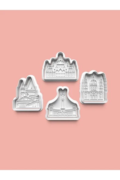 Budapeşte Kurabiye Kalıbı Ve Şeker Hamuru Kalıbı 4'lü Set ürün görseli