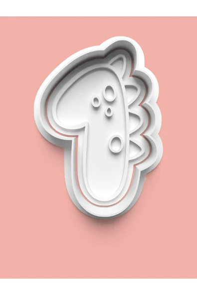 1 Numara Dinozor Figürlü Kurabiye Kalıbı Ve Şeker Hamuru Kalıbı - Bir Rakamı ürün görseli