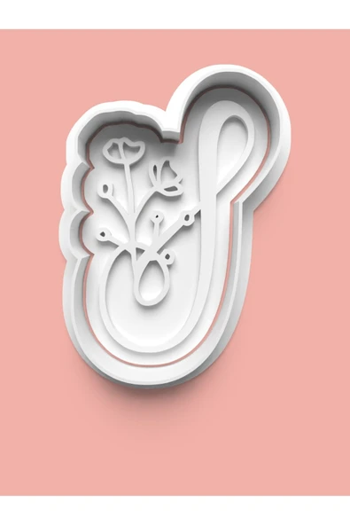 Çiçek Desenli S Harfi Kurabiye Kalıbı Ve Şeker Hamuru Kalıbı ürün görseli