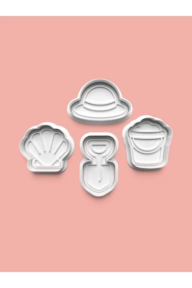 Plaj Kumsal Kurabiye Kalıbı Ve Şeker Hamuru Kalıbı 4'lü Set ürün görseli