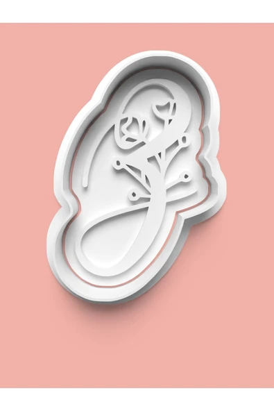 Çiçek Desenli Z Harfi Kurabiye Kalıbı Ve Şeker Hamuru Kalıbı ürün görseli