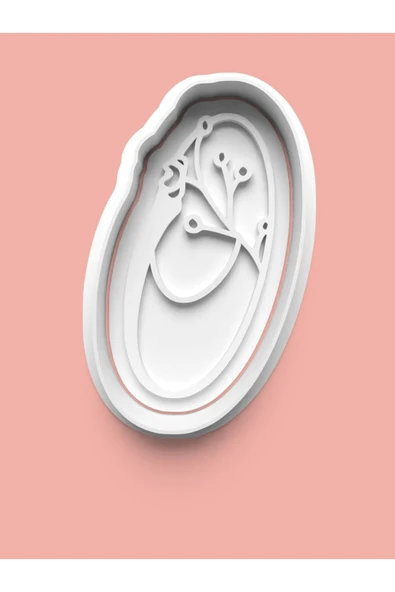 Çiçek Desenli O Harfi Kurabiye Kalıbı Ve Şeker Hamuru Kalıbı ürün görseli