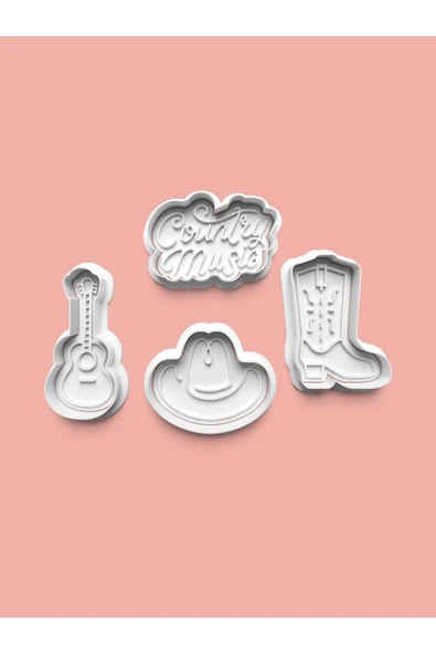 Kovboy Kurabiye Kalıbı Ve Şeker Hamuru Kalıbı 4'lü Set ürün görseli