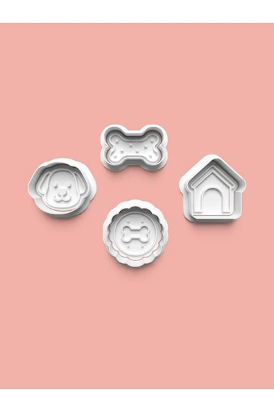 Köpek Seti Kurabiye Kalıbı Ve Şeker Hamuru Kalıbı 4'lü Set ürün görseli