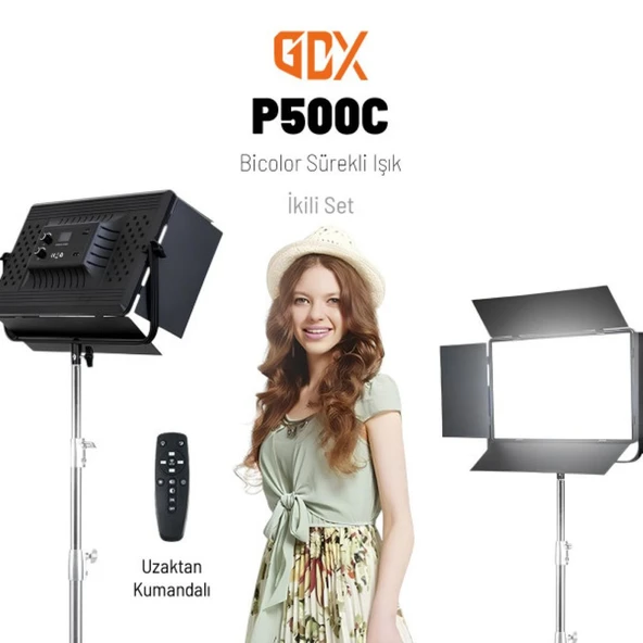Gdx P500C Bicolor Profesyonel İkili LED Panel Video ve Fotoğraf Stüdyo Işık Seti - 3