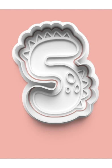 5 Numara Dinozor Figürlü Kurabiye Kalıbı Ve Şeker Hamuru Kalıbı - Beş Rakamı ürün görseli