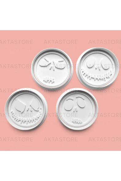 Çirkin Yüz Figürü Kurabiye Kalıbı Ve Şeker Hamuru Kalıbı 4'lü Set ürün görseli