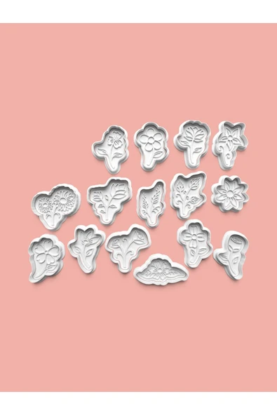 Bahar Çiçekleri Kurabiye Kalıbı Ve Şeker Hamuru Kalıbı 14'lü Set ürün görseli