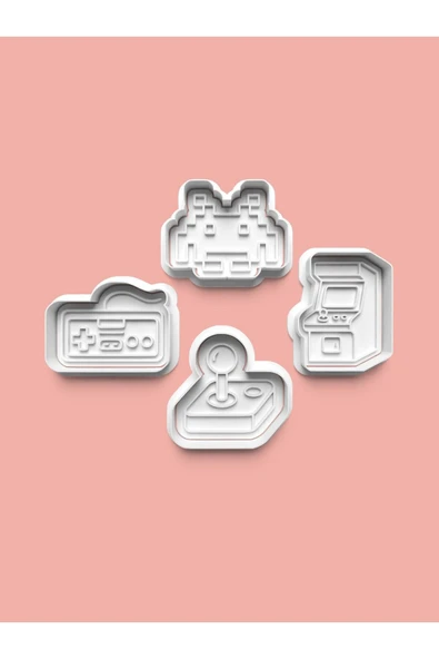 Atari Kurabiye Kalıbı Ve Şeker Hamuru Kalıbı 4'lü Set ürün görseli