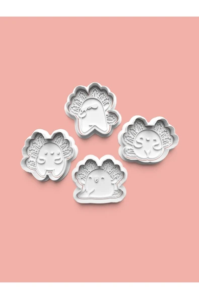 Aksolotl Kurabiye Kalıbı Ve Şeker Hamuru Kalıbı 4'lü Set ürün görseli