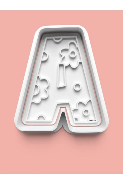 Desenli A Harfi Kurabiye Kalıbı Ve Şeker Hamuru Kalıbı ürün görseli