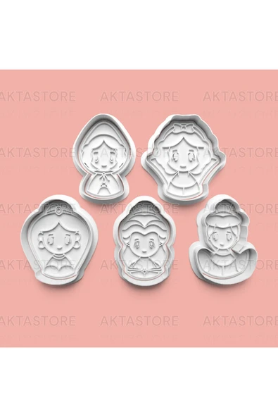Masal Prensesi Kurabiye Kalıbı Ve Şeker Hamuru Kalıbı 5'li Set ürün görseli