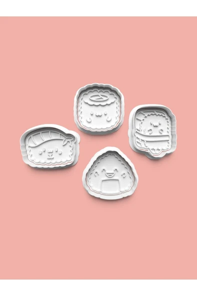 Sevimli Sushi Kurabiye Kalıbı Ve Şeker Hamuru Kalıbı 4'lü Set ürün görseli