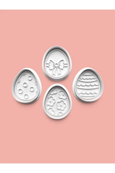 Yumurta Kurabiye Kalıbı Ve Şeker Hamuru Kalıbı 4'lü Set ürün görseli