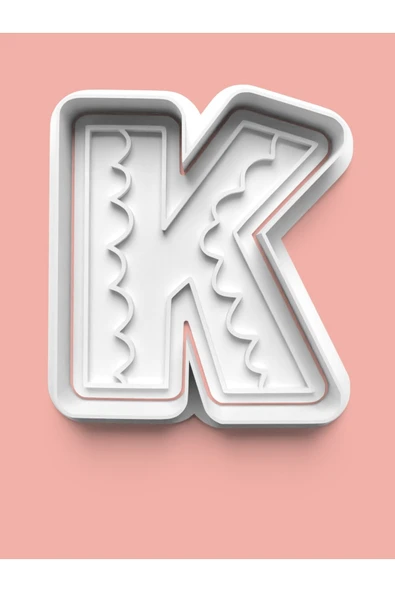 Desenli K Harfi Kurabiye Kalıbı Ve Şeker Hamuru Kalıbı ürün görseli
