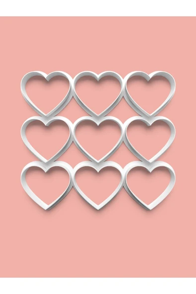 Çoklu Kesici Kalp Kurabiye Kalıbı Ve Şeker Hamuru Kalıbı 6 Cm ürün görseli