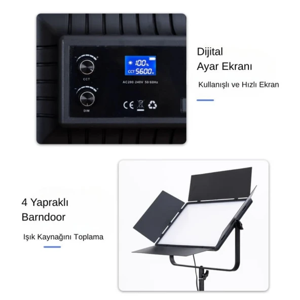 Gdx P500C Bicolor Profesyonel İkili LED Panel Video ve Fotoğraf Stüdyo Işık Seti - 10