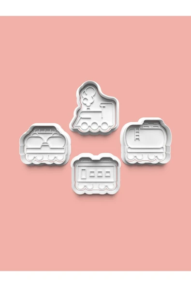 Tren Seti Kurabiye Kalıbı Ve Şeker Hamuru Kalıbı 4'lü Set ürün görseli