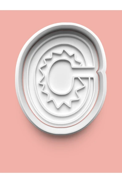 Desenli C Harfi Kurabiye Kalıbı Ve Şeker Hamuru Kalıbı ürün görseli