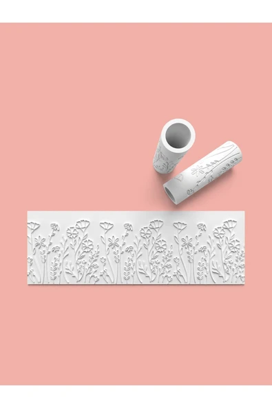 Hamur Seramik Polimer Kil Desen Verici Rulo Silindir 10 Cm Uzunluk 0882-8 ürün görseli