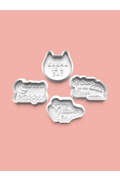 Taylor Swift Temalı Kurabiye Kalıbı Ve Şeker Hamuru Kalıbı 4'lü Set ürün görseli