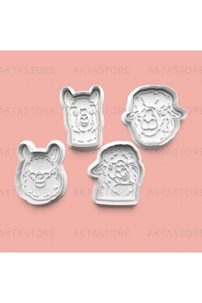 Alpaka Kurabiye Kalıbı Ve Şeker Hamuru Kalıbı 4'lü Set ürün görseli