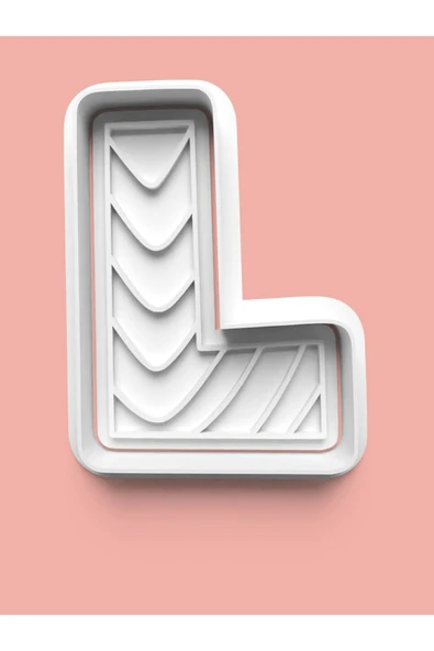 Desenli L Harfi Kurabiye Kalıbı Ve Şeker Hamuru Kalıbı ürün görseli