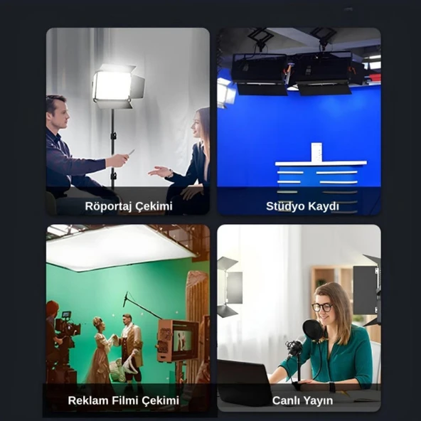 Gdx P500C Bicolor Profesyonel İkili LED Panel Video ve Fotoğraf Stüdyo Işık Seti - 9