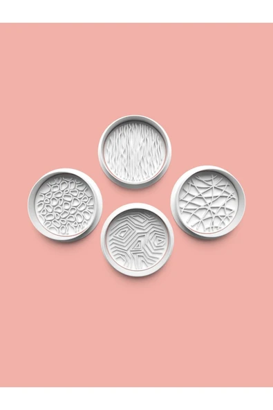 Yuvarlak Desen Kurabiye Kalıbı Ve Şeker Hamuru Kalıbı 4'lü Set ürün görseli