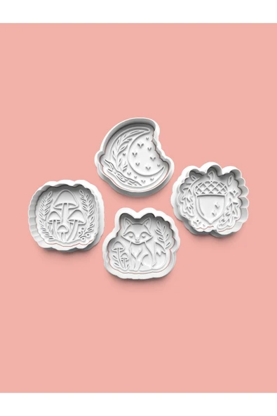 Orman Kurabiye Kalıbı Ve Şeker Hamuru Kalıbı 4'lü Set ürün görseli