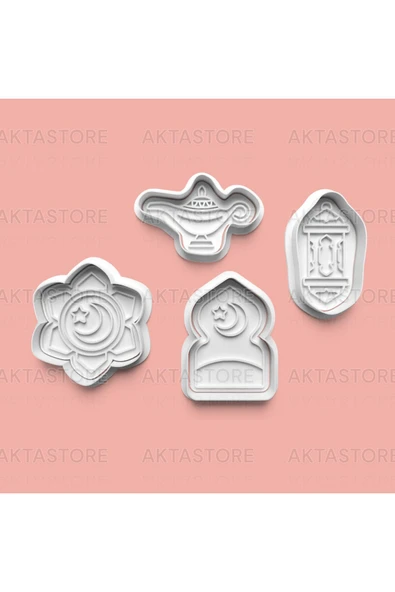Ramazan Teması Kurabiye Kalıbı Ve Şeker Hamuru Kalıbı 4'lü Set ürün görseli